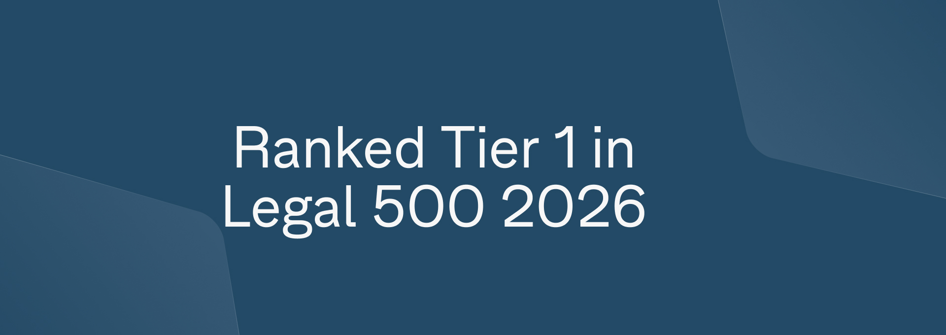 Venner Shipley recognised as a Tier 1 firm in The Legal 500 UK 2026