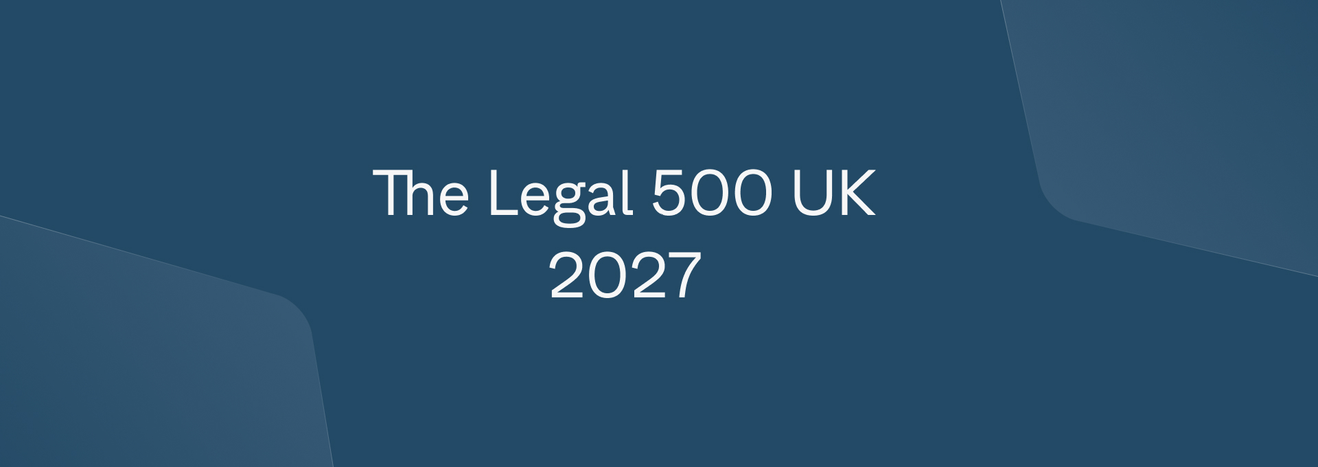 Venner Shipley recognised as a Tier 1 firm in Legal 500 UK 2027